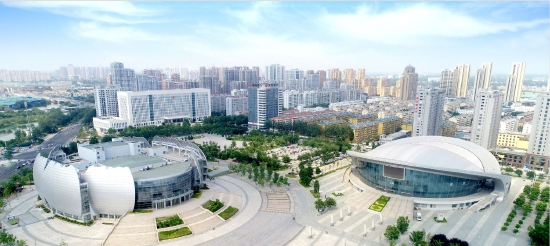 （菏澤市城市鳥瞰圖。圖片來源：菏澤市攝影家協會）